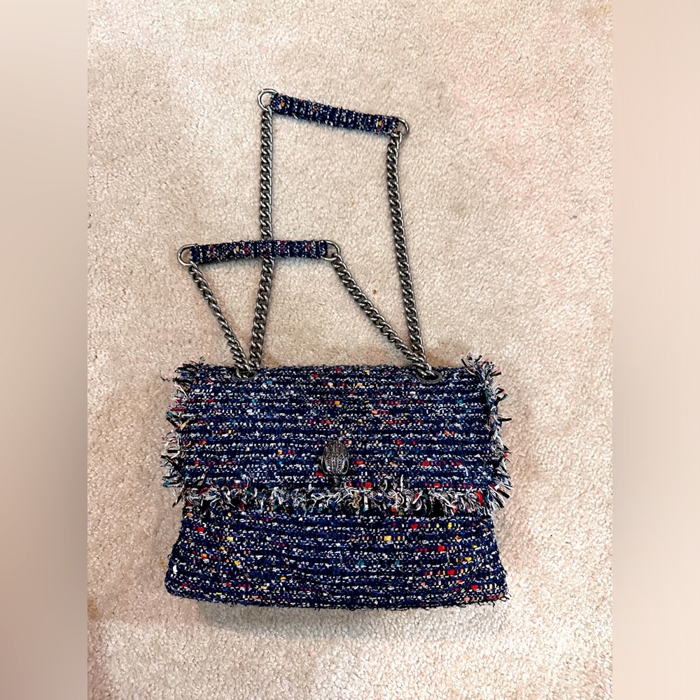 Kurt Geiger Tweed Shoulder Bag with Chain Strap